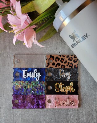 Stanley Name Plate, Stanley Tumbler Topper, Acrylic Name Plate, Purple  Shell Tumbler Name Tag, Stanley Cup Name Tag